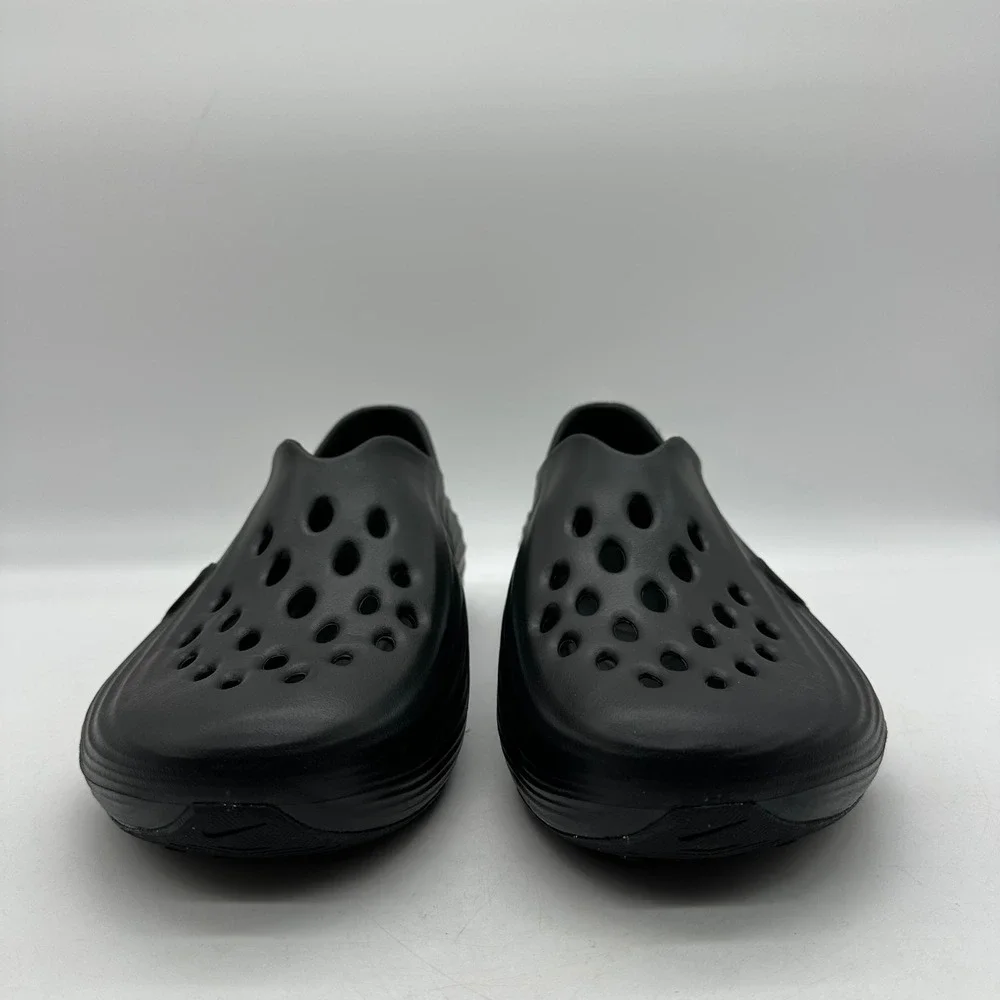 Nike HV5060-001 Mens 12 ReactX Rejuven8 Triple Black Slip On Foam Recovery Clog